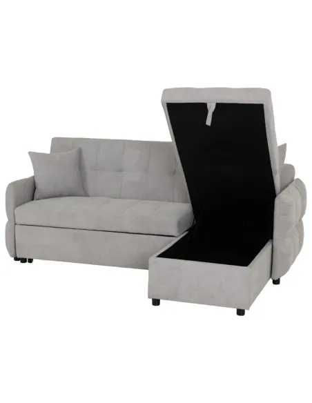 Chelsea Corner Sofa Bed - Silver Grey Fabric