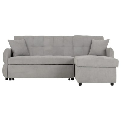 Chelsea Corner Sofa Bed - Silver Grey Fabric