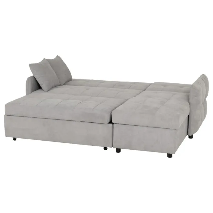 Chelsea Corner Sofa Bed - Silver Grey Fabric