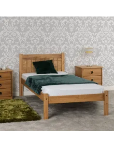 Maya 3ft Bedframe - Distressed Waxed Pine