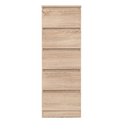 Malvern 5 Drawer Narrow Chest - Sonoma Oak