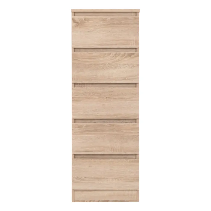 Malvern 5 Drawer Narrow Chest - Sonoma Oak