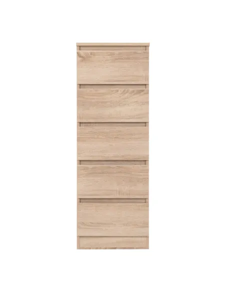 Malvern 5 Drawer Narrow Chest - Sonoma Oak