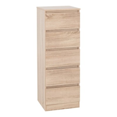 Malvern 5 Drawer Narrow Chest - Sonoma Oak