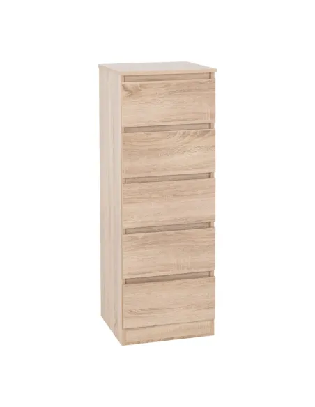 Malvern 5 Drawer Narrow Chest - Sonoma Oak
