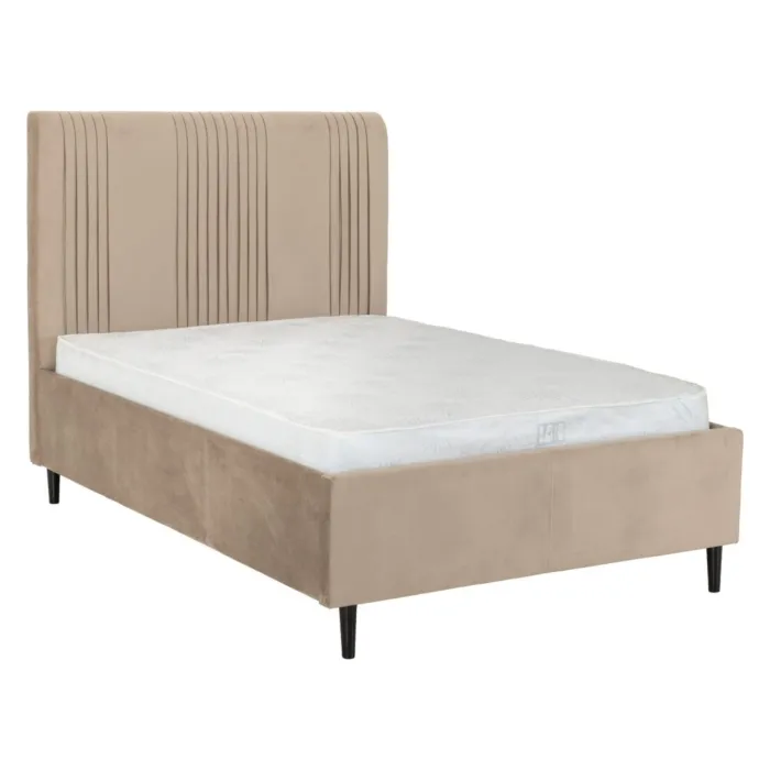 Maine 4ft6 Bed - Taupe Velvet Fabric