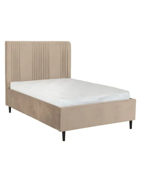 Maine 4ft6 Bed - Taupe Velvet Fabric