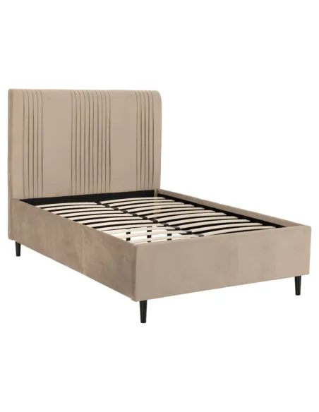 Maine 4ft6 Bed - Taupe Velvet Fabric