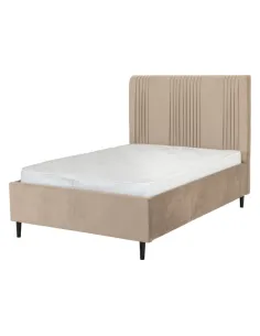 Maine 5ft Bed - Taupe Velvet Fabric 2