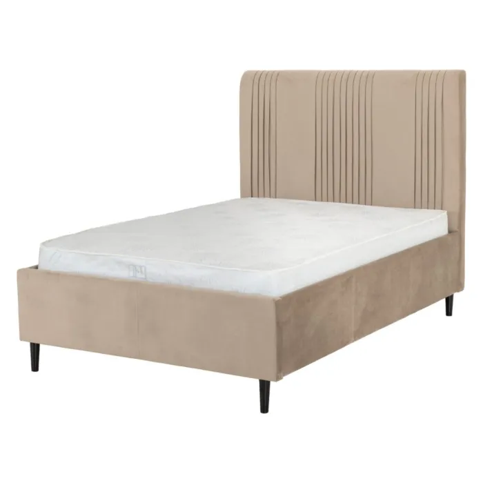 Maine 5ft Bed - Taupe Velvet Fabric