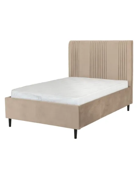 Maine 5ft Bed - Taupe Velvet Fabric