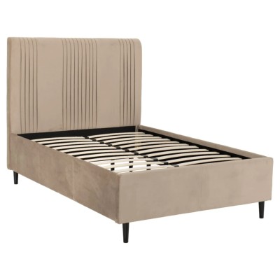 Maine 5ft Bed - Taupe Velvet Fabric