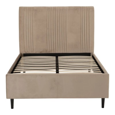Maine 5ft Bed - Taupe Velvet Fabric
