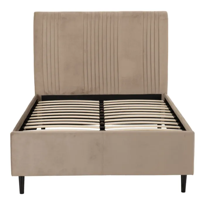 Maine 5ft Bed - Taupe Velvet Fabric