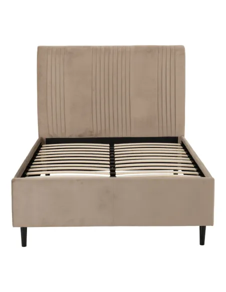 Maine 5ft Bed - Taupe Velvet Fabric