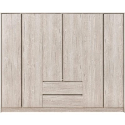 Malvern 6 Door 2 Drawer Wardrobe - Urban Snow