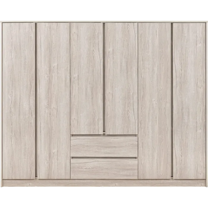 Malvern 6 Door 2 Drawer Wardrobe - Urban Snow