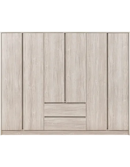 Malvern 6 Door 2 Drawer Wardrobe - Urban Snow