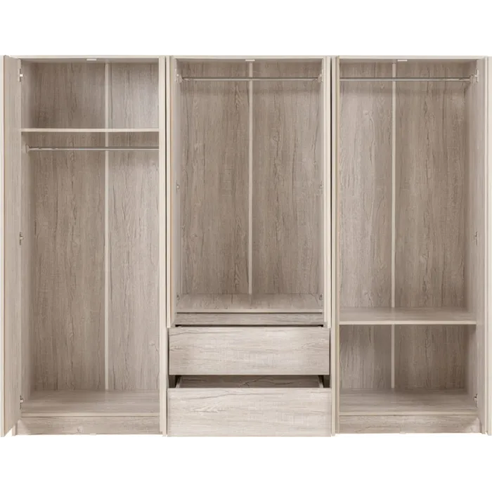Malvern 6 Door 2 Drawer Wardrobe - Urban Snow