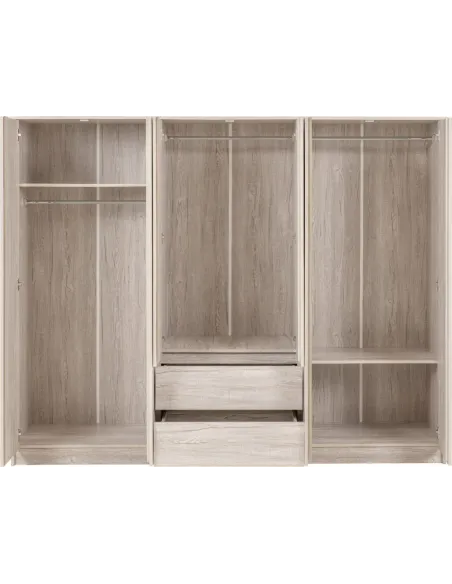 Malvern 6 Door 2 Drawer Wardrobe - Urban Snow