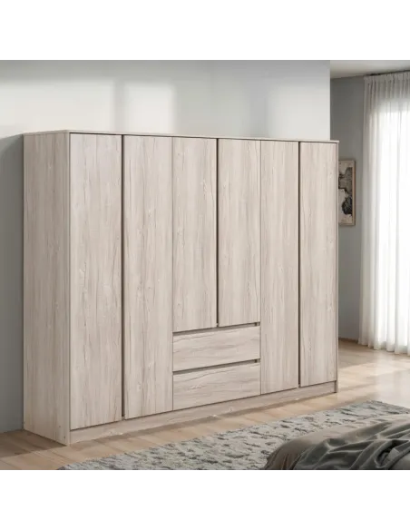 Malvern 6 Door 2 Drawer Wardrobe - Urban Snow