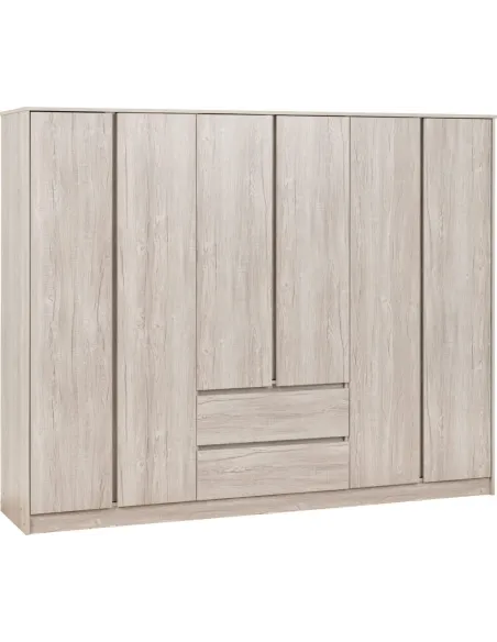 Malvern 6 Door 2 Drawer Wardrobe - Urban Snow