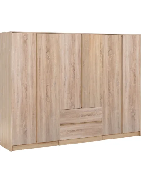 Malvern 6 Door 2 Drawer Wardrobe - Sonoma Oak Effect