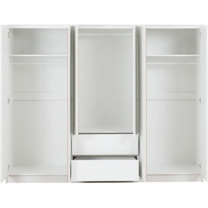 Malvern 6 Door 2 Drawer Wardrobe - White