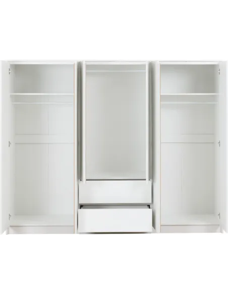 Malvern 6 Door 2 Drawer Wardrobe - White