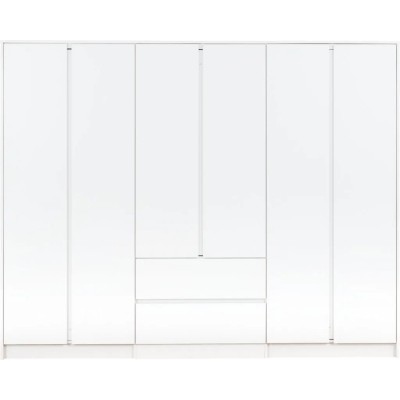 Malvern 6 Door 2 Drawer Wardrobe - White