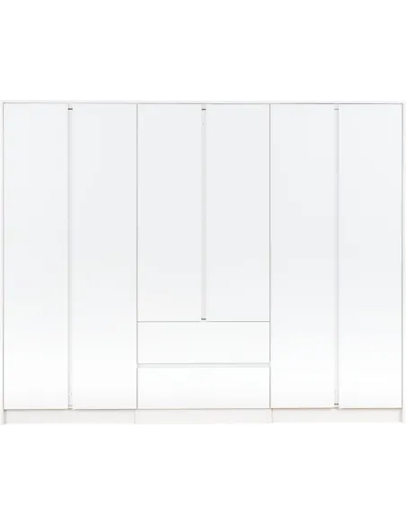 Malvern 6 Door 2 Drawer Wardrobe - White