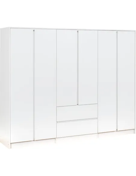 Malvern 6 Door 2 Drawer Wardrobe - White