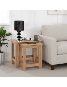 Tessa Nest Of 2 Tables - Natural Oak Effect