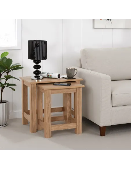 Tessa Nest Of 2 Tables - Natural Oak Effect