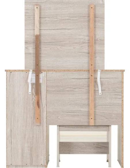 Malvern 3 Drawer Dressing Table Set - Urban Snow/Steel Fabric