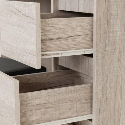 Malvern 3 Drawer Dressing Table Set - Urban Snow/Steel Fabric