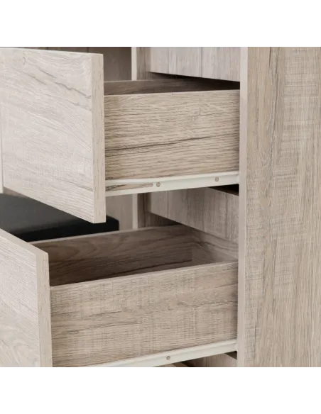 Malvern 3 Drawer Dressing Table Set - Urban Snow/Steel Fabric