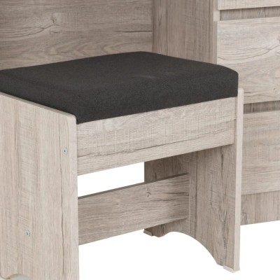 Malvern 3 Drawer Dressing Table Set - Urban Snow/Steel Fabric