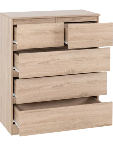 Malvern 3+2 Drawer Chest - Sonoma Oak Effect