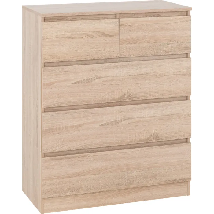 Malvern 3+2 Drawer Chest - Sonoma Oak Effect