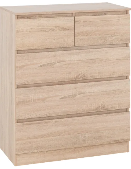 Malvern 3+2 Drawer Chest - Sonoma Oak Effect