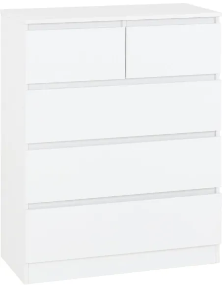 Malvern 3+2 Drawer Chest - White