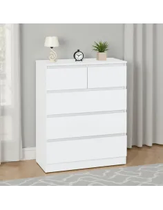 Malvern 3+2 Drawer Chest - White