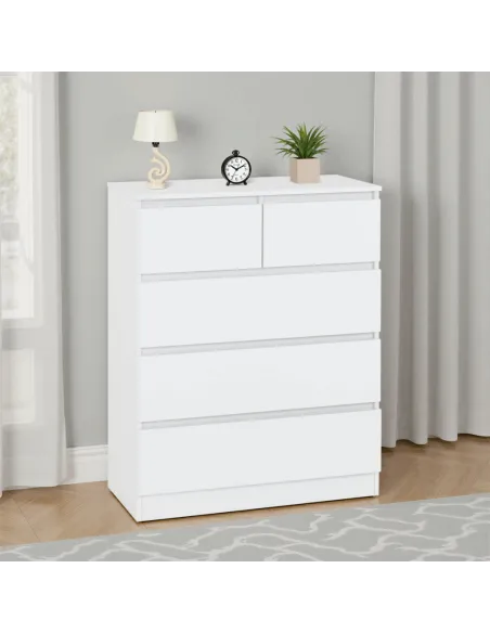 Malvern 3+2 Drawer Chest - White