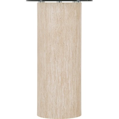 Modena Console Table - Clear Glass/Cream Marble Effect