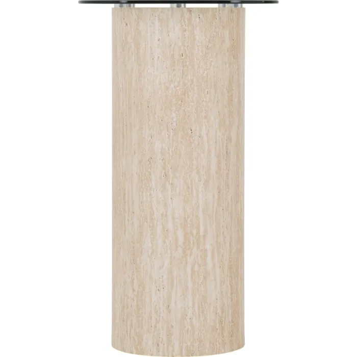 Modena Console Table - Clear Glass/Cream Marble Effect