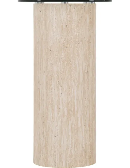 Modena Console Table - Clear Glass/Cream Marble Effect