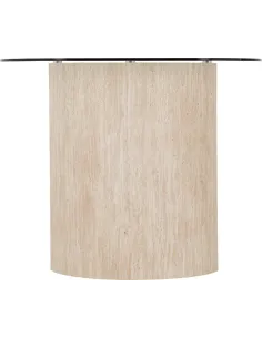 Modena Dining Table - Clear Glass/Cream Marble Effect 2
