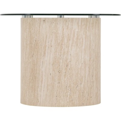 Modena Coffee Table - Clear Glass/Cream Marble Effect