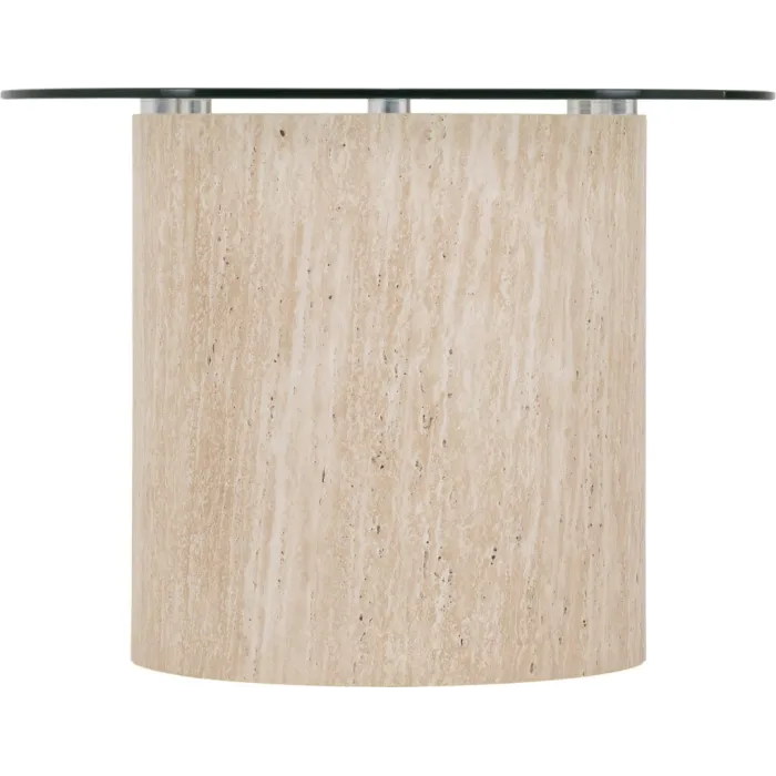 Modena Coffee Table - Clear Glass/Cream Marble Effect